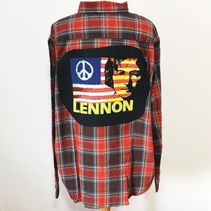 Up cycled John Lennon flannel size men’s XL